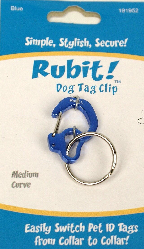 Rubit!™ Curve Dog Tag Clip • Original Rubit Clip • Tag Changer • Tag Clip • Pet Tag Clip