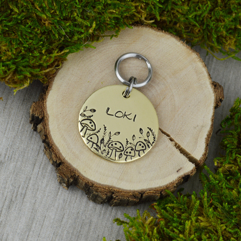 Forest Floor Handstamped Pet ID Tag 