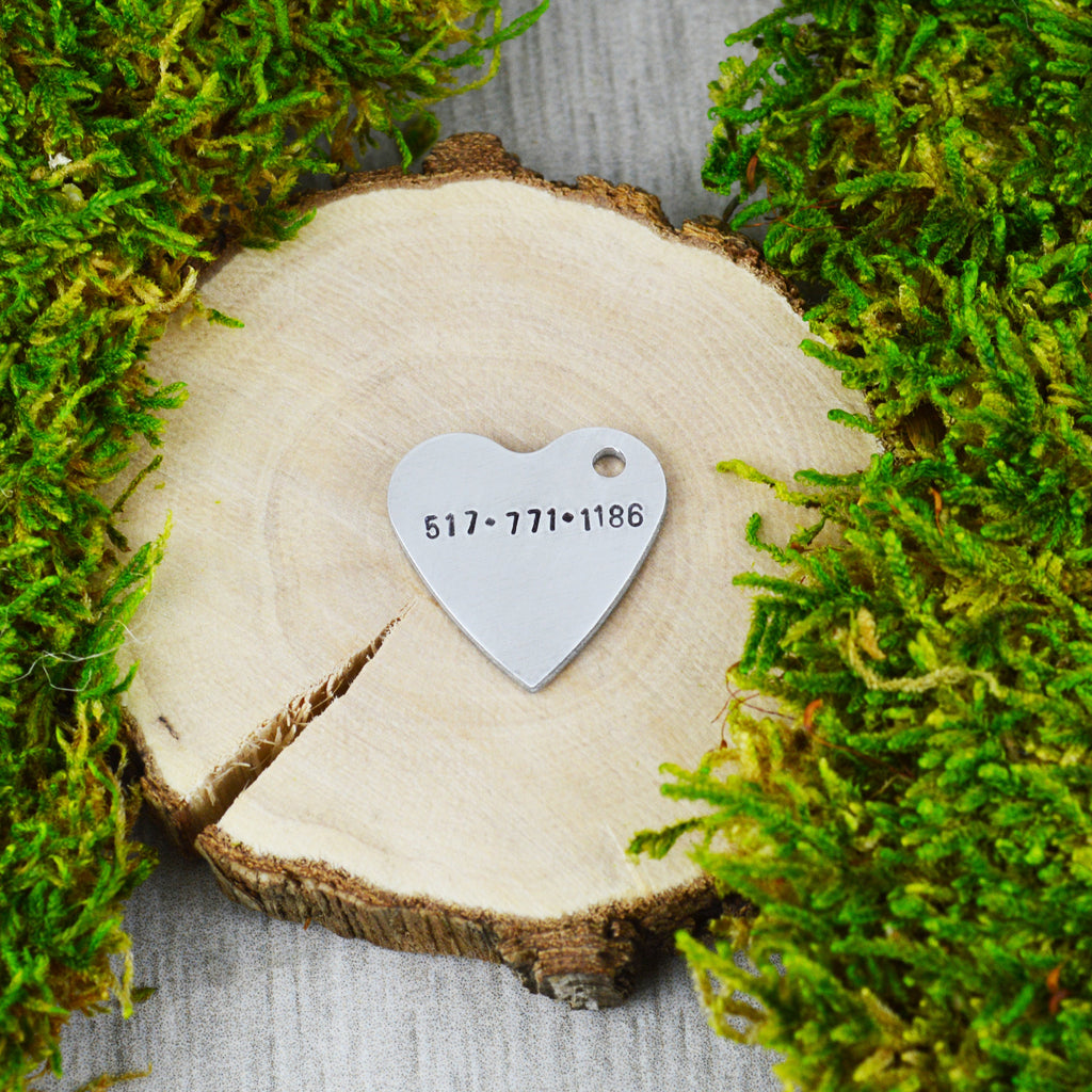 So Many Hearts! Handstamped Pet ID Tag 
