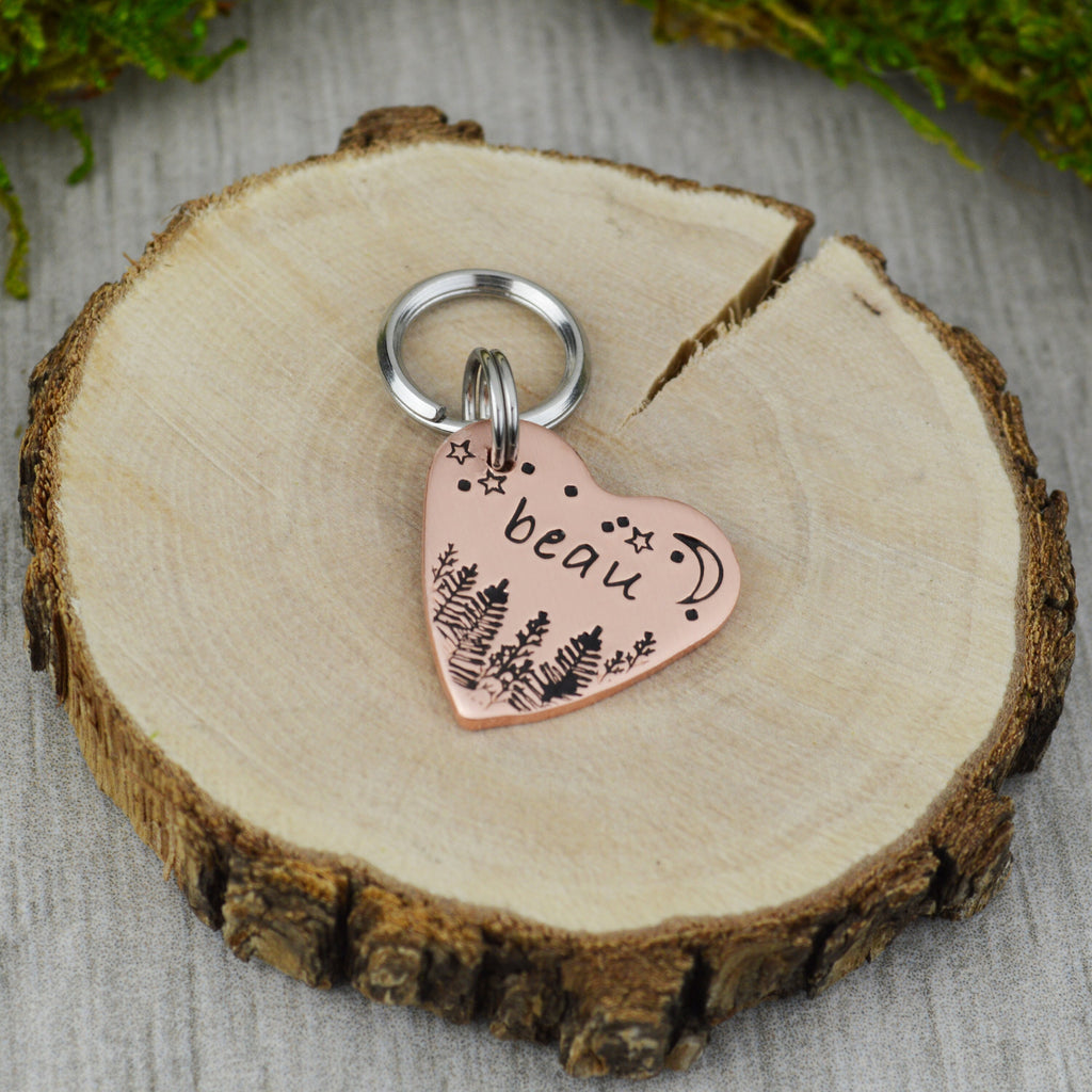 Canopy at Night Handstamped Pet ID Tag 