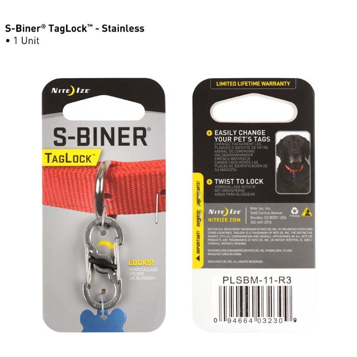 S-Biner® Taglock™ Dog Tag Clip 
