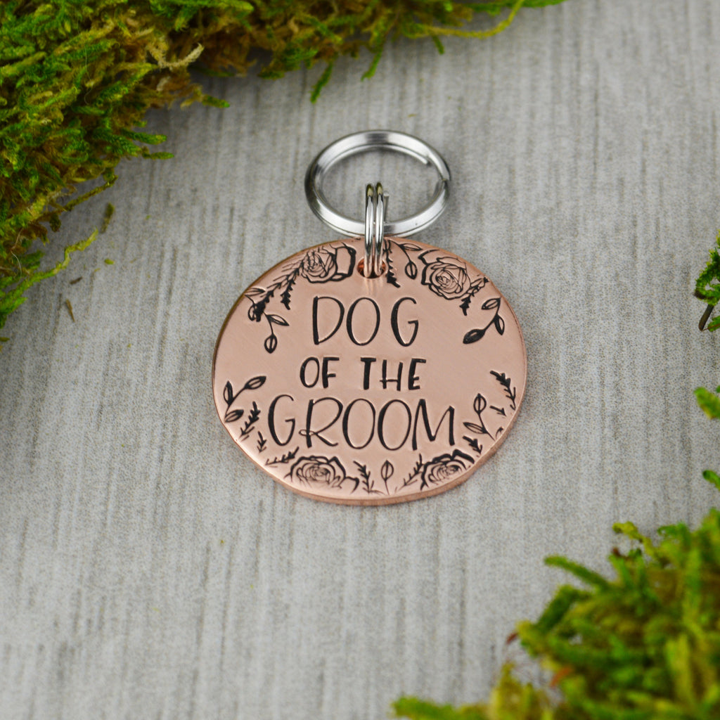 Dog of the Groom Handstamped Pet ID Tag 