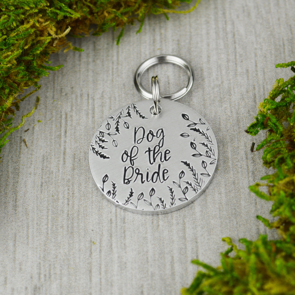 Dog of the Bride Handstamped Pet ID Tag 