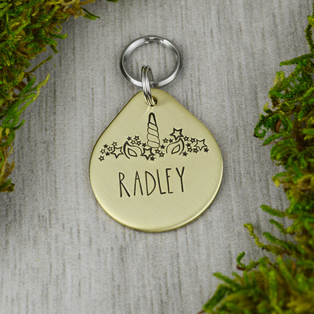 Unicorns are Real Handstamped Pet ID Tag 