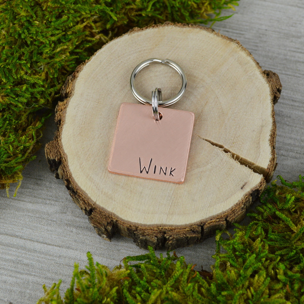 Just A Name Mini Handstamped Pet ID Tag 
