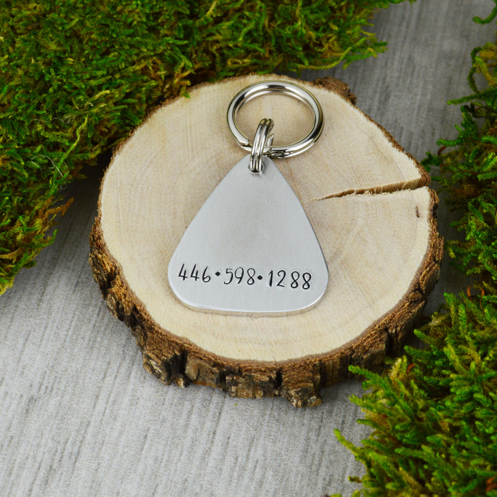 Feather Garland Handstamped Pet ID Tag 