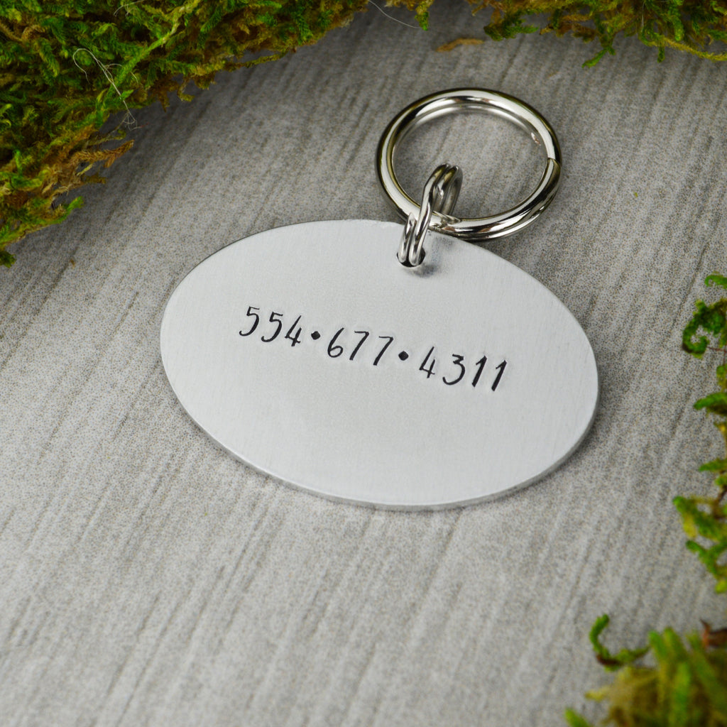 Helianthus Handstamped Pet ID Tag 