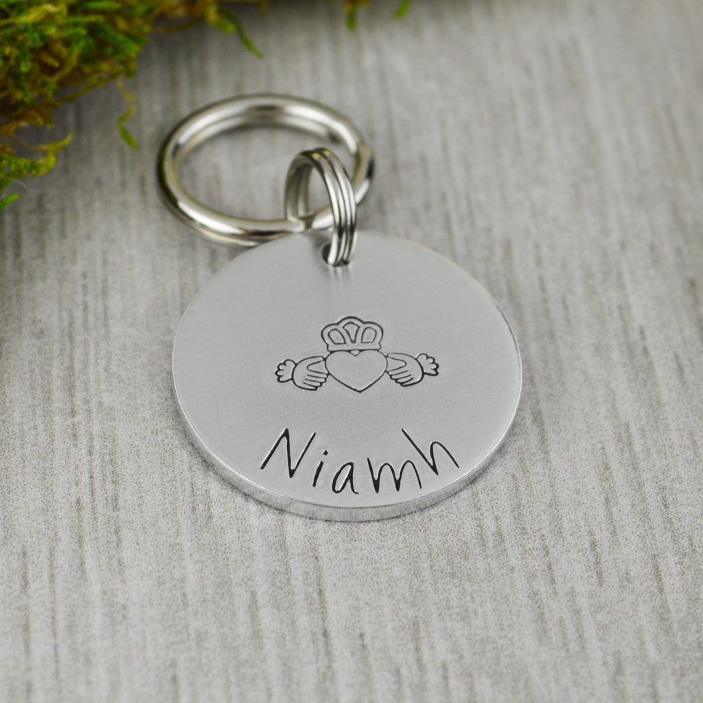 Claddagh Handstamped Pet ID Tag 