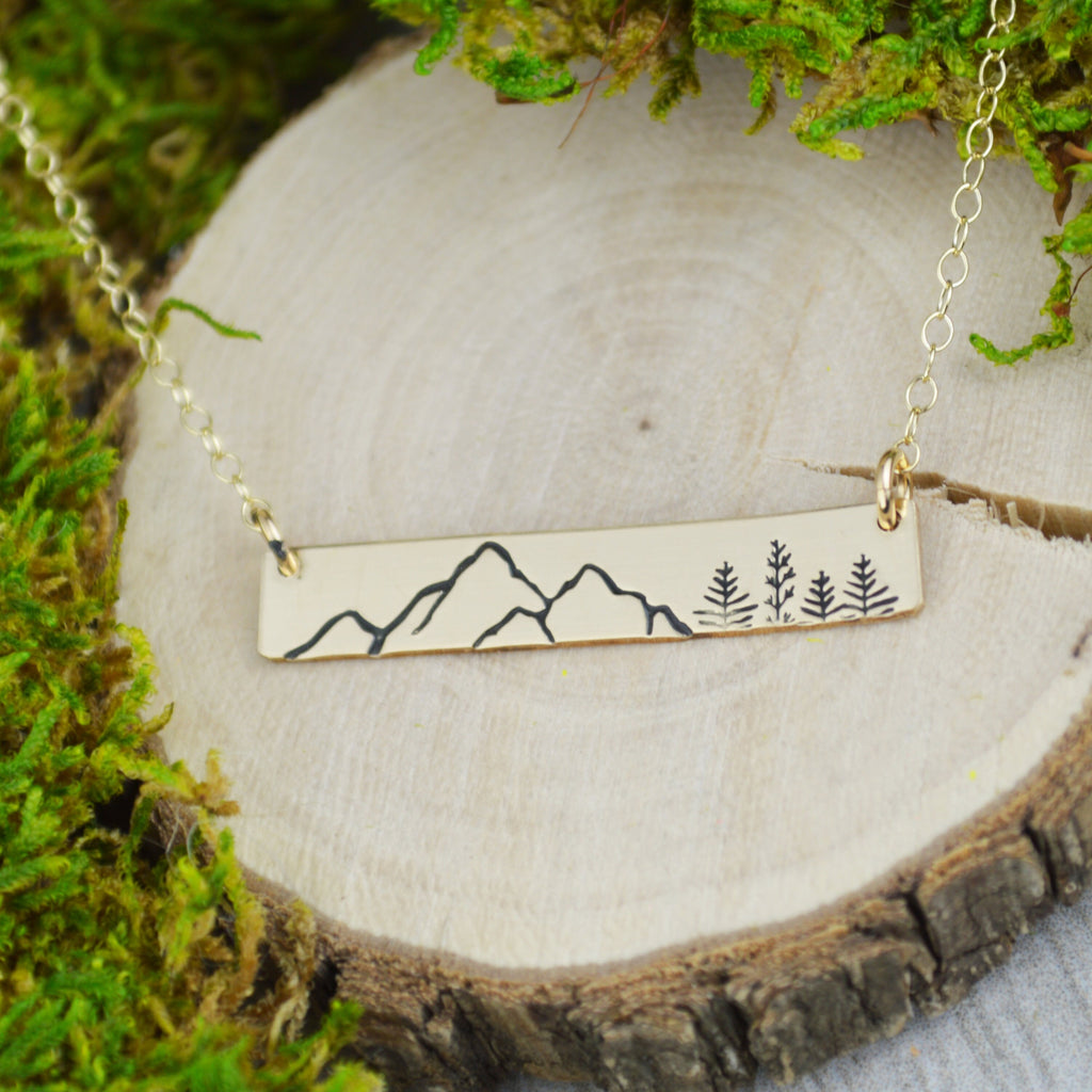 Mountains Skinny Bar Necklace 