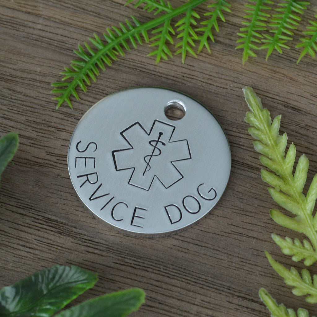 Service Dog Hand Stamped Dog Tag 