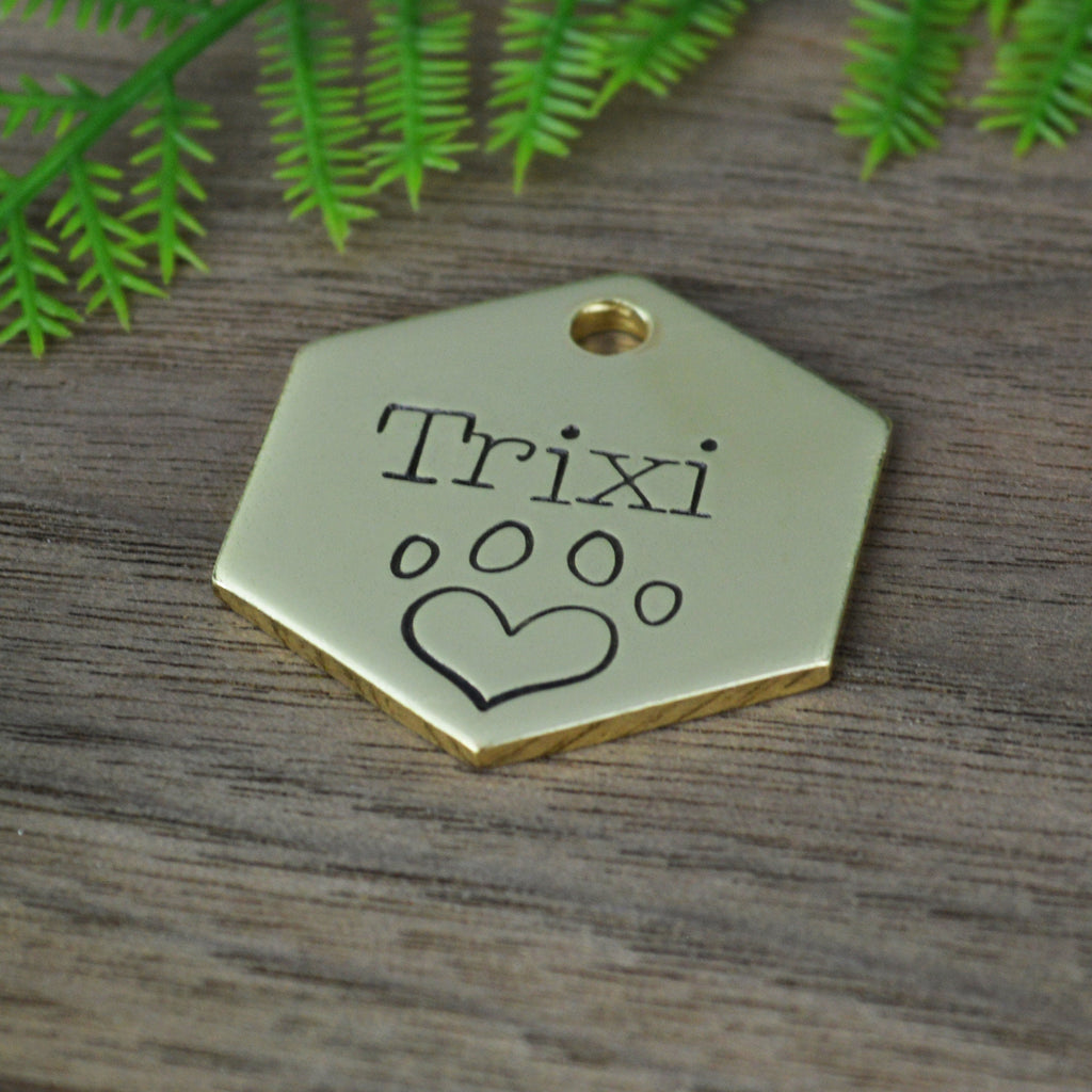 Love Paw Hand Stamped Dog Tag 