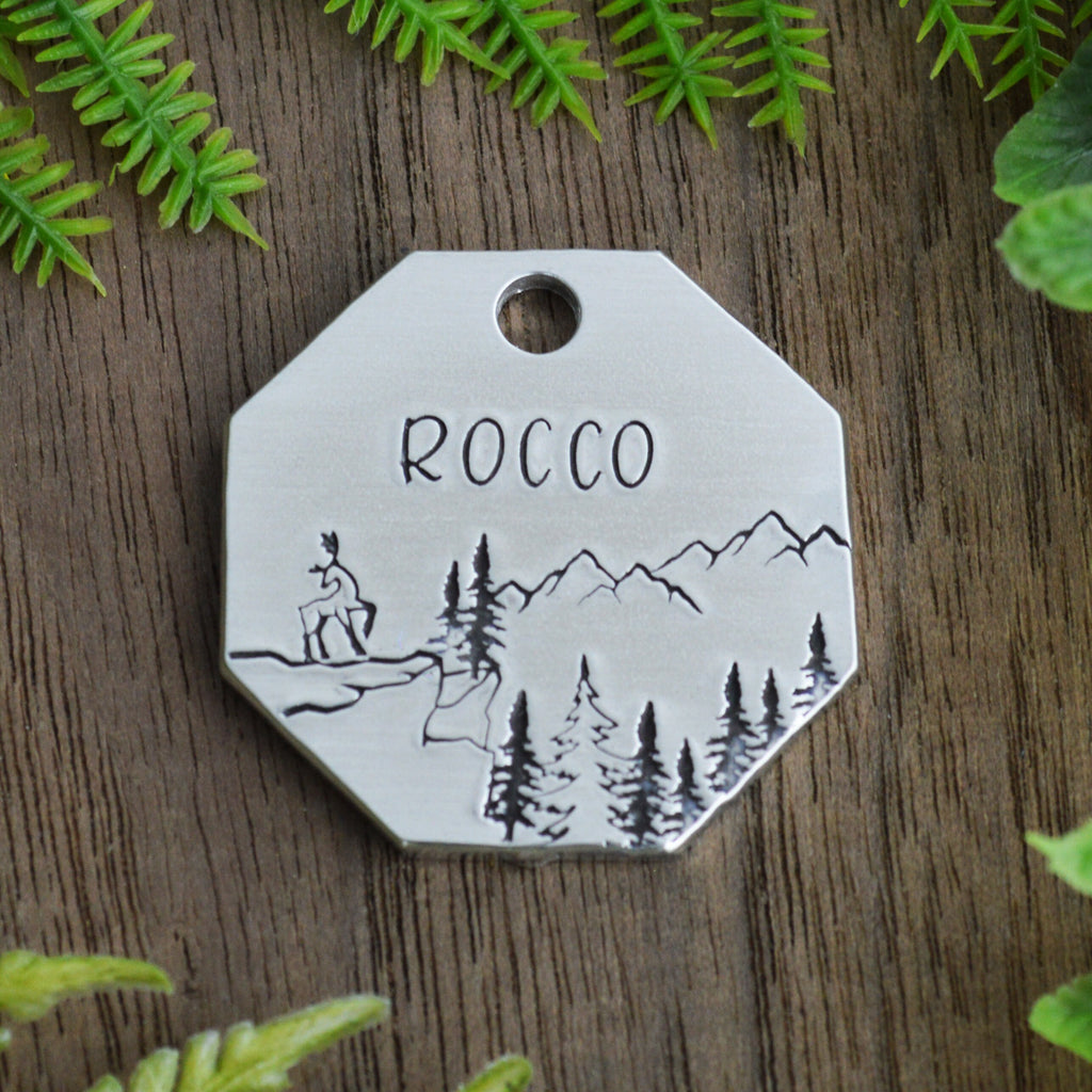 On The Ridge Hand Stamped Dog Collar Tag 