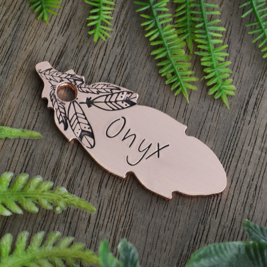 Plumage Hand Stamped Dog Tag 