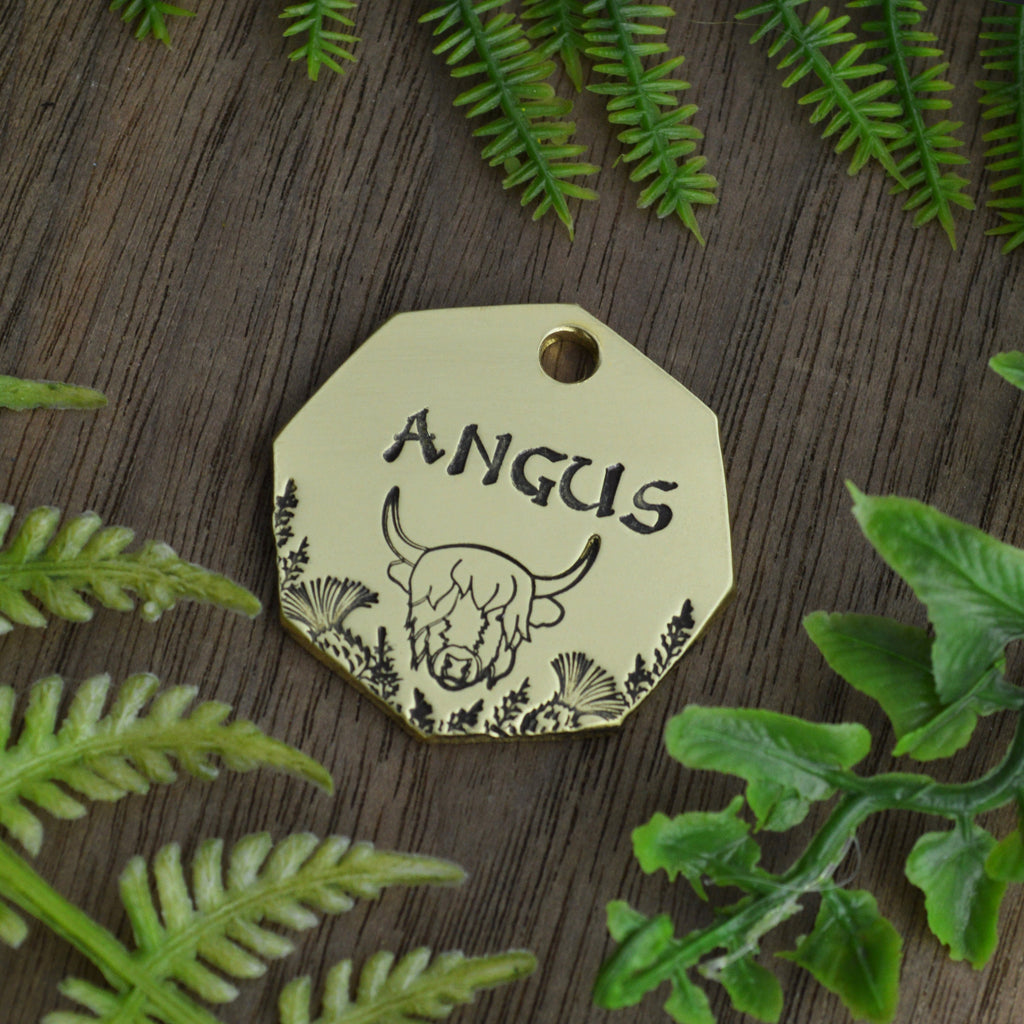 In the Highlands Hand Stamped Dog Collar Tag 